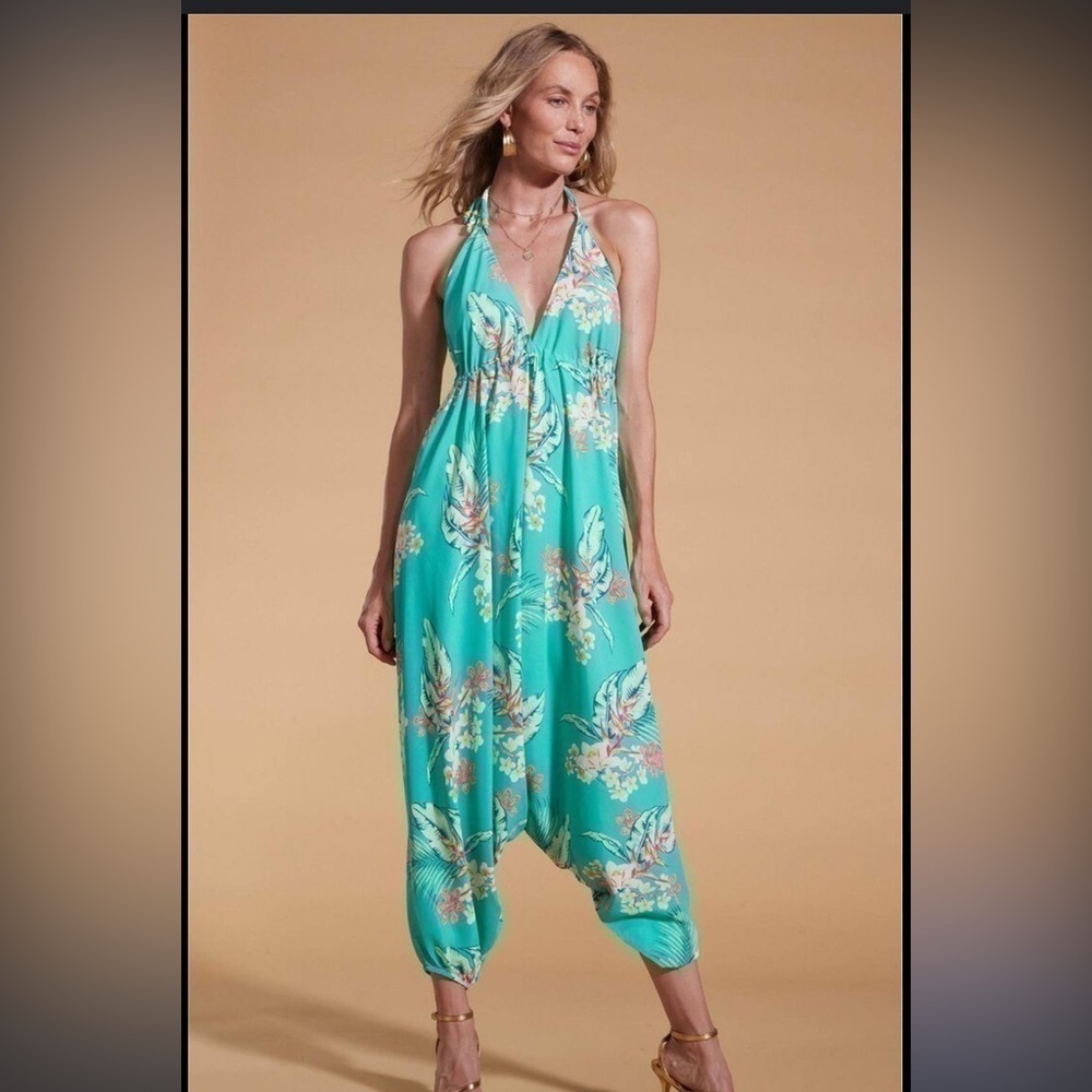 Dancing leopard one size floral romper